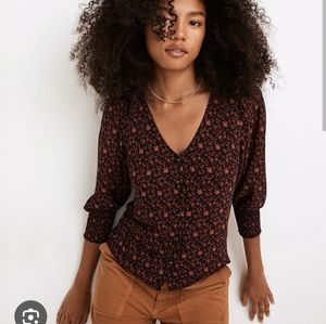 Madewell Georgette floral blouse